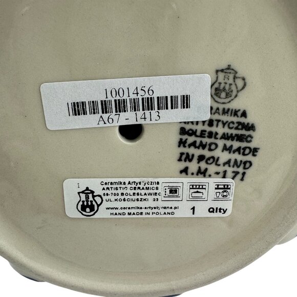 Huckleberry Polish Pottery Christmas Tree Figurine Handmade Boleslawiec Poland - Picture 6 of 6